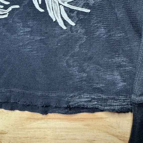 Affliction Cut Series Thermal Mens 2XL Big Skull Goth Grunge Distressed Made USA - Picture 2 of 8